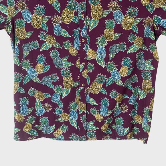 Cooke Street Pineapple Printed Hawaiian Shirt Men's XXL Short-Sleeve Button-Up - Picture 6 of 11